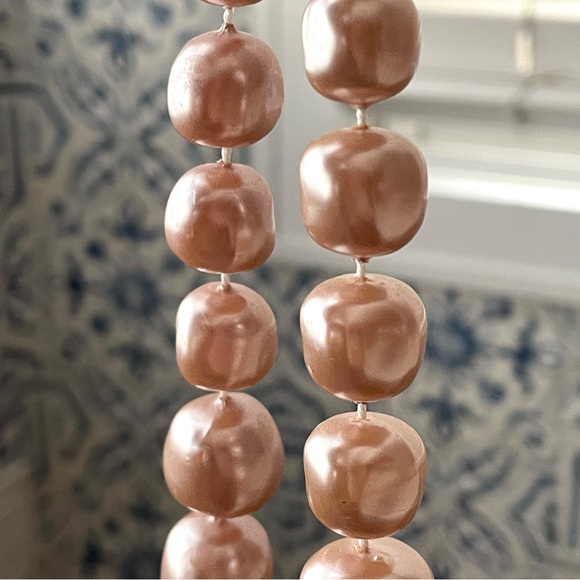 Gorgeous vintage champagne blush faux chunky pearl choker necklace midcentury - Picture 9 of 10
